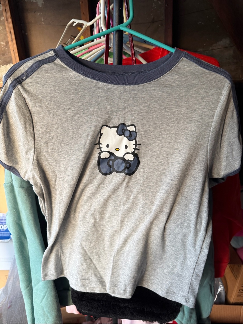 Hello Kitty Gray Ringer Tee